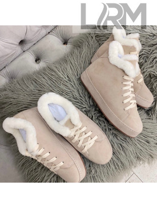 Loro Piana Suede Cashmere Sneaker with Fur Beige 2021 111901