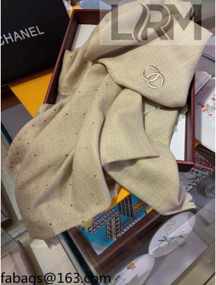 Chanel Cashmere Scarf 100x220cm Beige 2021