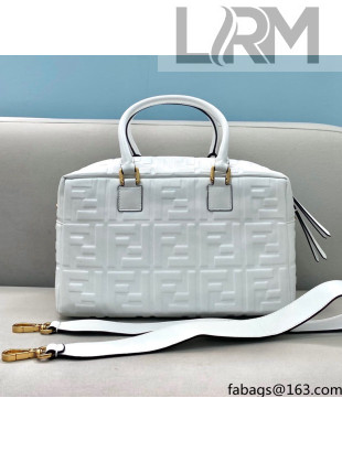 Fendi FF Square-shaped Small Boston Bag White 2021