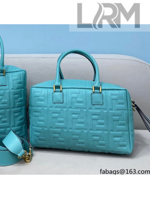 Fendi FF Square-shaped Small Boston Bag Blue 2021