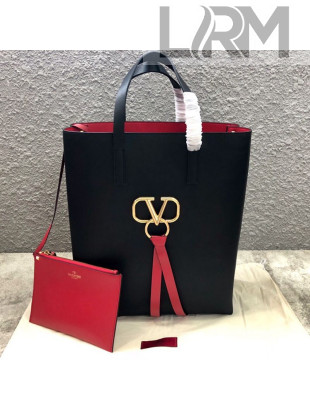 Valentino Long VRING Shopping Tote 7300 Black 2019