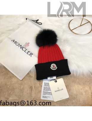 Moncler Wool Knit Hat Black/Red 2021 110535