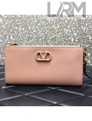 Valentino VLogo Grained Clutch 060 Nude 2021