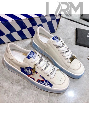 Golden Goose Graffiti White Calfskin Sneaker Blue 2021 28