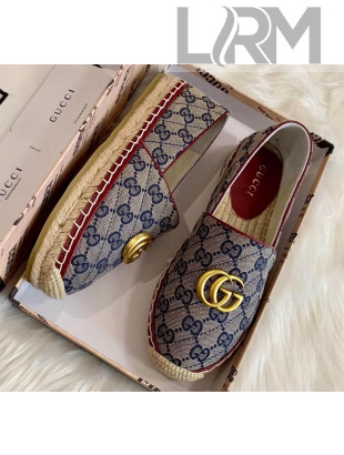 Gucci GG Matelassé Canvas Espadrille Blue 2020