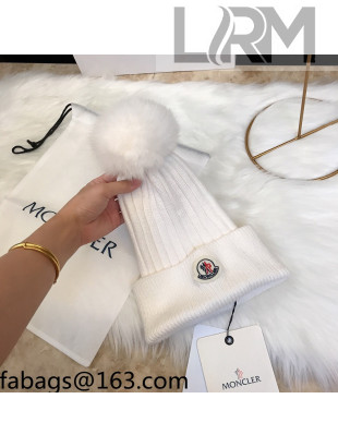 Moncler Wool Knit Hat White 2021 110539