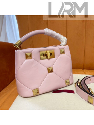 Valentino Roman Stud Lambskin Top Handle Mini bag 520 Pink 2021 0199 