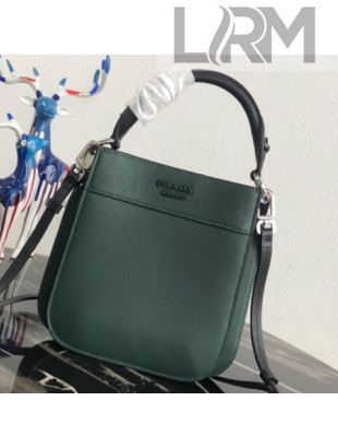 Prada Margit Leather Small Top Handle Bag 1BC082 Green 2019