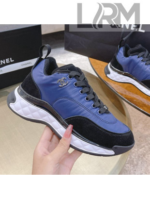 Chanel Nylon and Suede Sneakers G38035 Navy Blue 2021 03