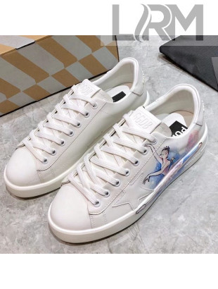 Golden Goose Graffiti White Calfskin Sneaker Blue 2021 44 