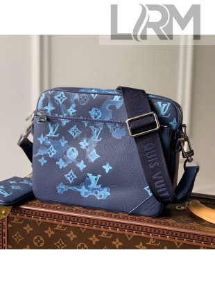 Louis Vuitton Trio Messenger Bag in Ink Blue Watercolor Leather M57840 2021