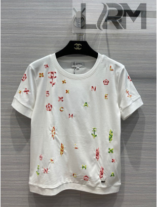 Chanel Cotton T-shirt CHT22851 White 2022