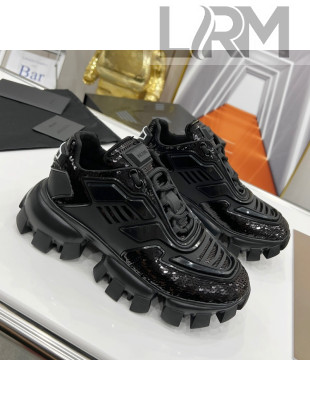 Prada Cloudbust Thunder Sequin Sneakers Black 2021 20