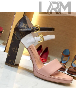 Louis Vuitton Matchmake Double Buckle High-Heel Platform Sandal Light Pink 2019