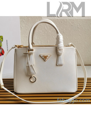 Prada Small Saffiano Leather Prada Galleria Bag 1BA863 White 2020