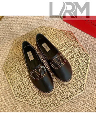 Valentino Vlogo Lambskin Espadrilles Black 2021