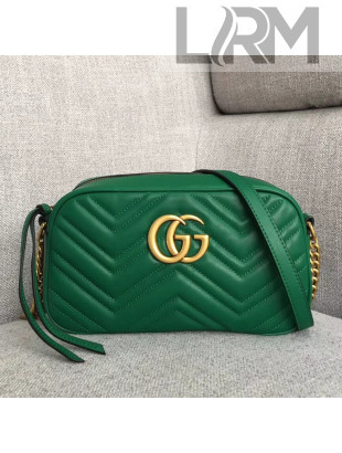 Gucci GG Marmont Matelassé Small Camera Shoulder Bag 447632 Green