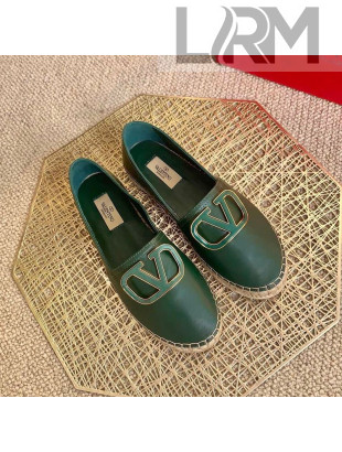 Valentino Vlogo Lambskin Espadrilles Green 2021