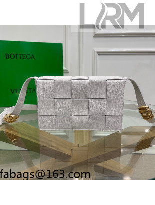 Bottega Veneta Cassette Small Bag in Maxi Grained Calfskin White 2021