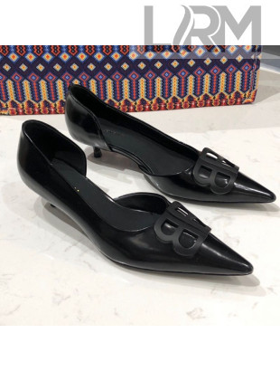 Balenciaga BB Leather Low-Heel Pumps Black  2019