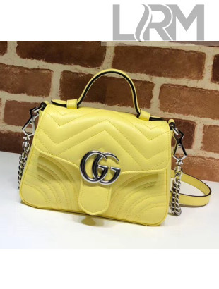 Gucci GG Marmont Matelassé Mini Top Handle Bag 547260 Yellow 2020