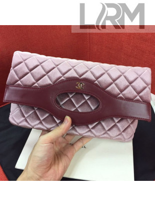 Chanel Quilted Velvet 31 Clutch A70521 Burgundy 2019