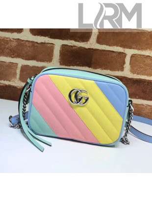 Gucci GG Marmont Matelassé Mini Shoulder Bag 448065 Multicolor Pastel 2020