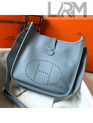 Hermes Evelyne Bag 29cm in Togo Calfskin Flax Blue 2021