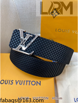 Louis Vuitton Damier Leather Belt 4cm with Bloom LV Buckle Black 2021 110605