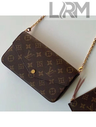 Louis Vuitton Monogram Canvas Pochette Félicie Chain Wallet WOC M61276 