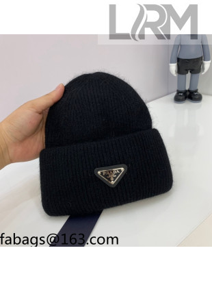 Prada Warm Knit Hat Black 2021 12