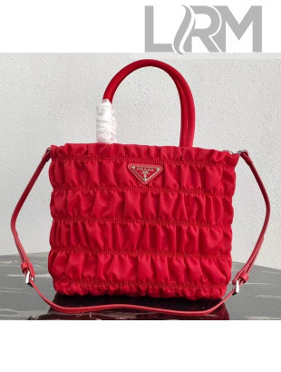 Prada Embossed Nylon Tote Bag 1BG321Red 2020