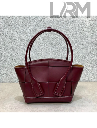 Bottega Veneta Arco Mini Bag in Smooth Maxi Woven Calfskin Burgundy 2020