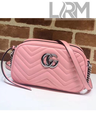 Gucci GG Marmont Matelassé Small Shoulder Bag 447632 Pastel Pink 2020