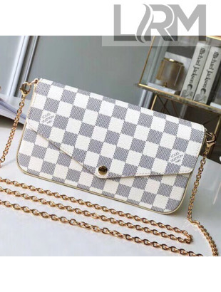 Louis Vuitton Pochette Félicie Chain Wallet WOC in Damier Azur Canvas N63106