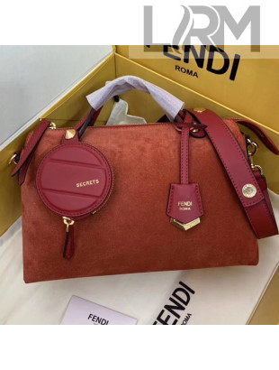 Fendi Suede By The Way Regular Boston Bag Orange Red 2019