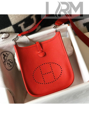 Hermes Evelyne Mini Bag 18cm in Togo Calfskin Chinese Red 2021