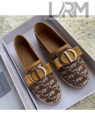 Dior CD Bow Espadrilles in Coffee Oblique Canvas 2019