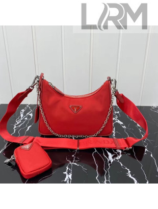 Prada Re-Edition 2005 Nylon Shoulder Bag 1BH204 Red 2020