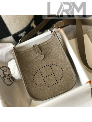 Hermes Evelyne Mini Bag 18cm in Togo Calfskin Elephant Grey 2021