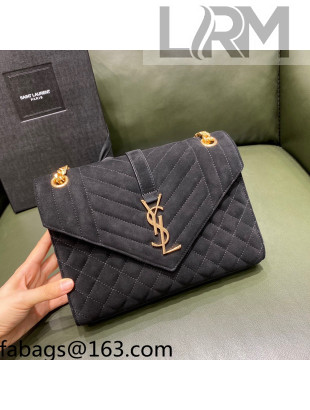 Saint Laurent Envelope Medium Bag in Suede 487206 Black 2021