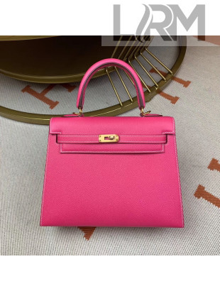 Hermes Kelly 25cm Original Epsom Leather Bag Hot Pink