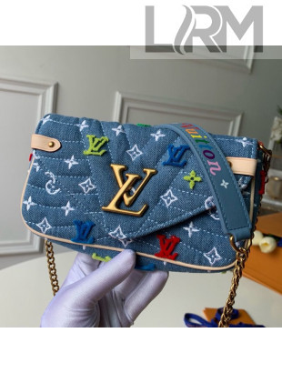 Louis Vuitton Denim New Wave Chain Pochette Pouch M67531 Denim Blue 2019