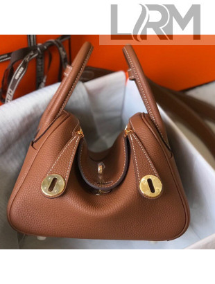 Hermes Mini Lindy 21cm in Original Calf Leather Brown 2019