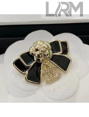 Chanel Bow Brooch Black/Gold 2021