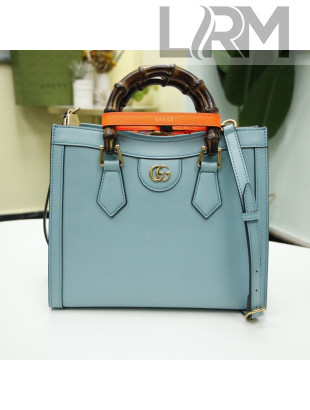 Gucci Diana Leather Small Tote Bag 660195 Blue 2021