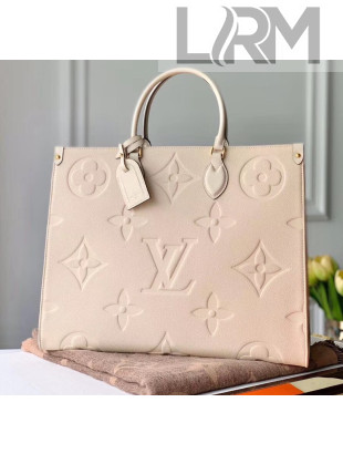 Louis Vuitton Onthego Giant Monogram Leather Large Tote M45081 White 2019