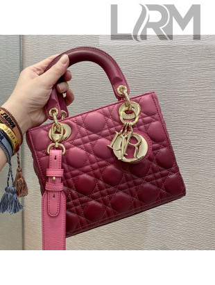 Dior Medium Lady Dior Bag in Fuchsia Pink Gradient Cannage Lambskin 2021