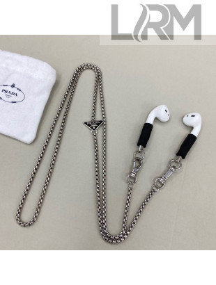 Prada Airpods Nekclace Silver/Black 2021