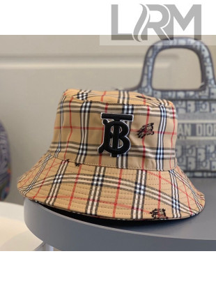 Burberry TB Check Canvas Buckt Hat Beige 2020